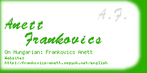anett frankovics business card
